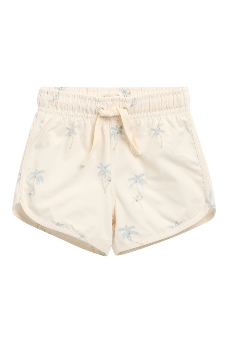 Palm Print Swim Trunks, Main, color, NATURAL