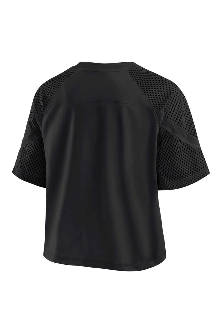 Women's Fanatics Kansas City Chiefs Oversized Raglan V-Neck Blackout Fashion Jersey, Alternate, color, Black