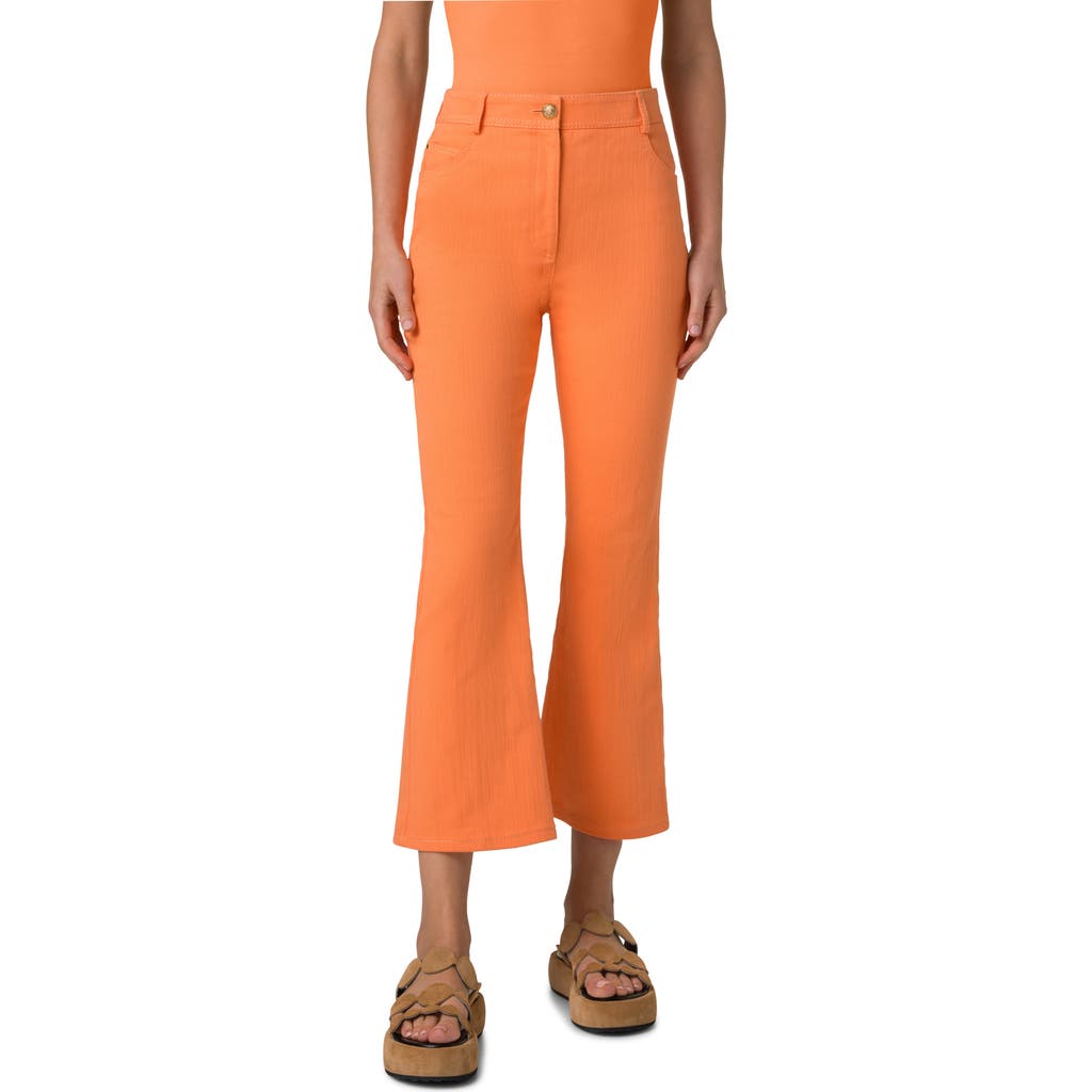 Akris Punto Cali Stretch Denim Crop Bootcut Jeans In Peach