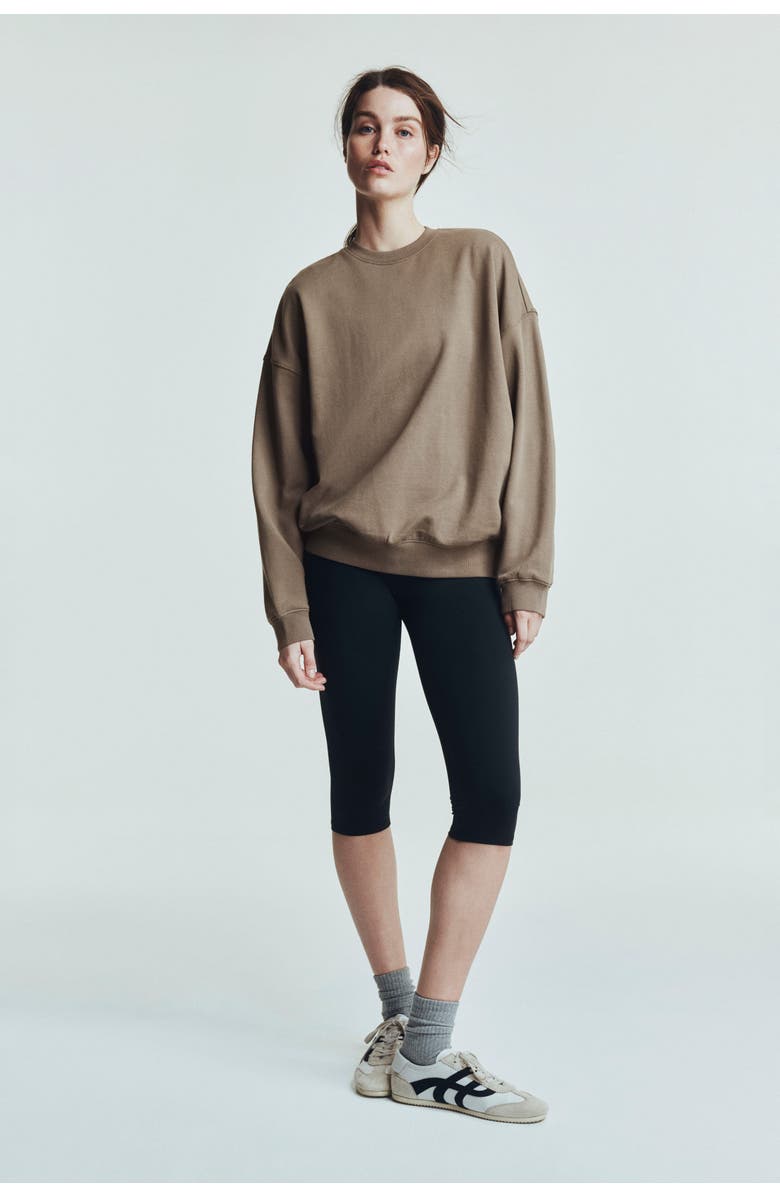 H&M Sports Sweatshirt, Alternate, color, Dark Beige