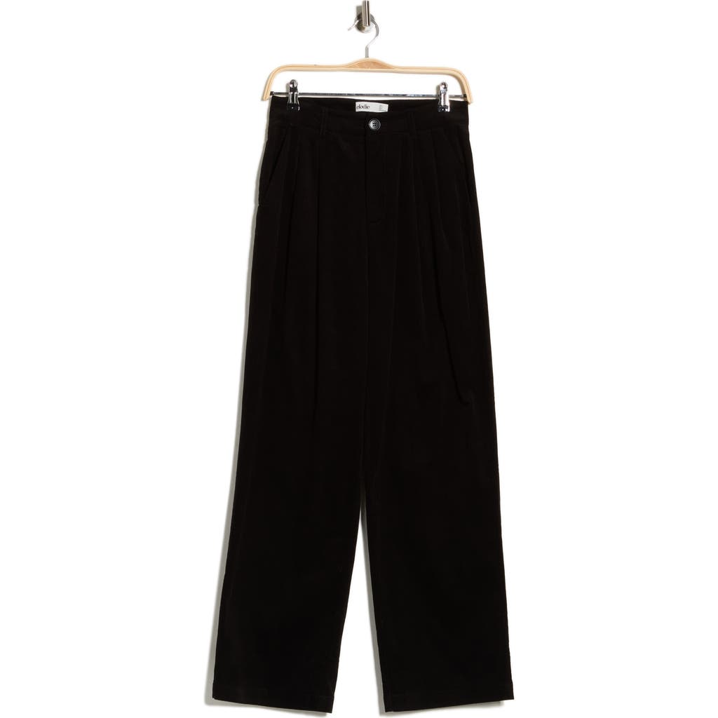 Elodie Pleated Corduroy Pants In Black