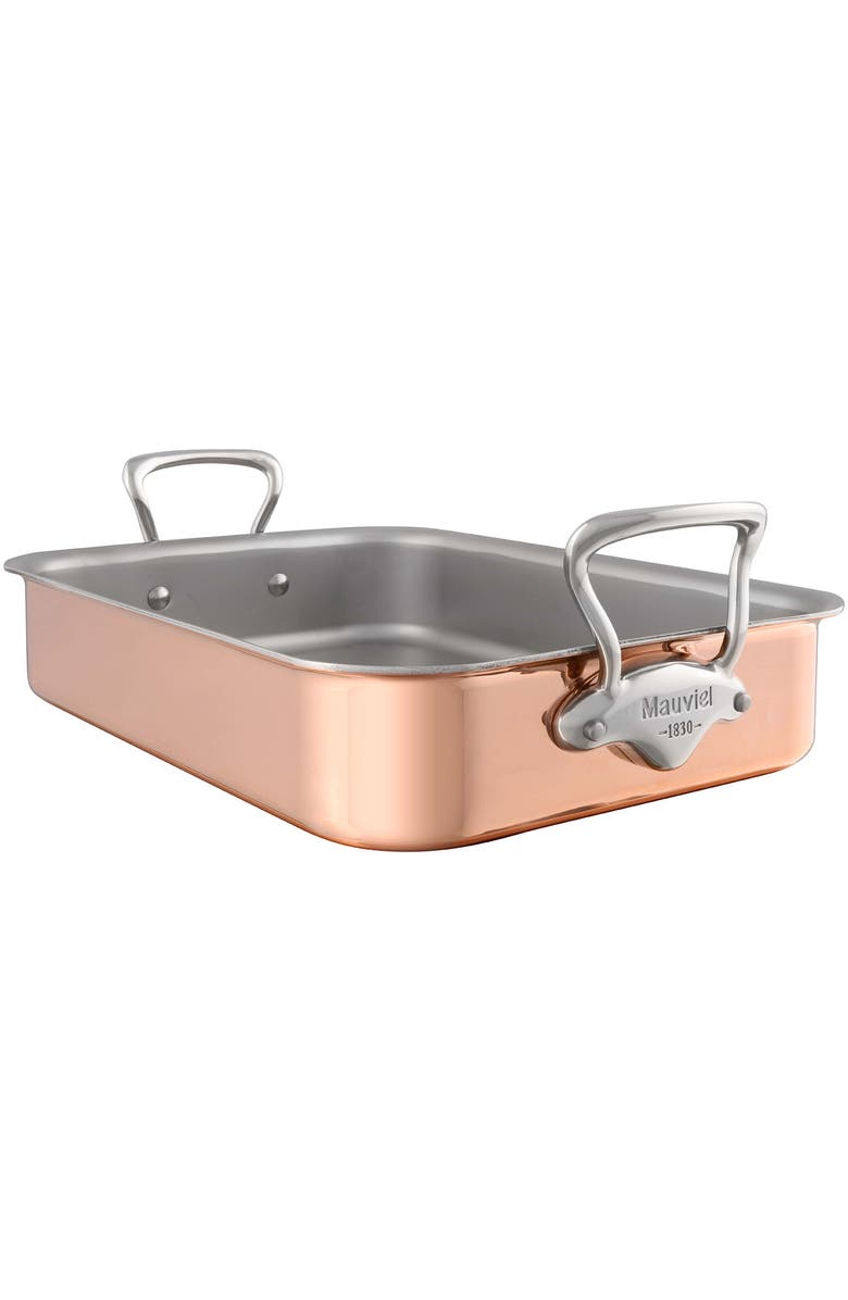Mauviel M'150s Copper Tri-Ply Roasting Pan with Rack, 15.7 x 11.8-Inch, Main, color, Copper
