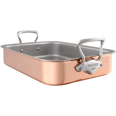 M'150s Copper Tri-Ply Roasting Pan with Rack, 15.7 x 11.8-Inch
