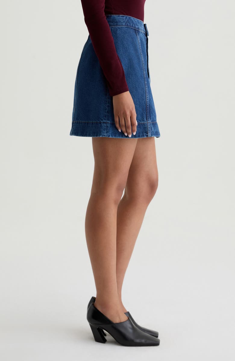 AG Evie A-Line Denim Miniskirt, Alternate, color, Denali