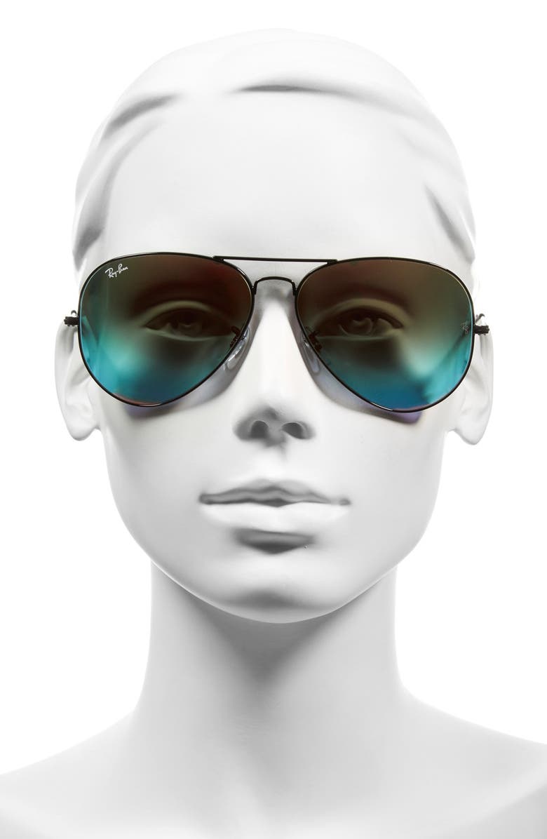 Ray-Ban 62mm Oversize Aviator Sunglasses, Alternate, color,