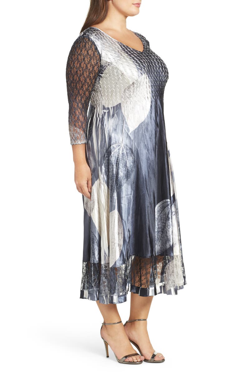 Komarov Mixed Media Midi Dress, Alternate, color, 