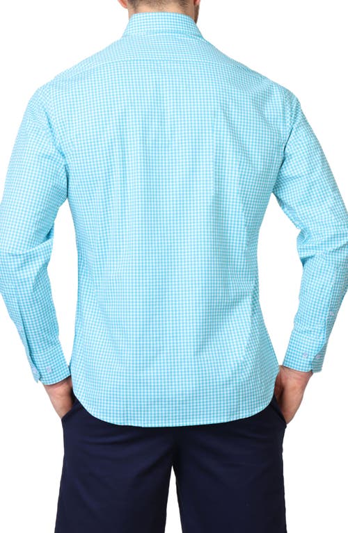 TAILORBYRD TAILORBYRD GINGHAM STRETCH COTTON BUTTON-UP SHIRT