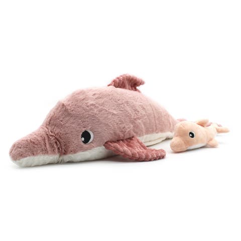 Dolphin Mom & Her Baby - Secret Keeper Plush Toy, Eco-Friendly, Soft & Washable