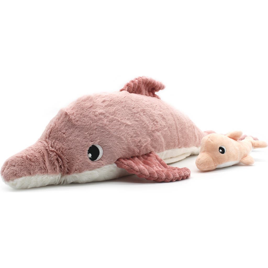 Les Ptipotos Dolphin Mom & Her Baby - Secret Keeper Plush Toy, Eco-Friendly, Soft & Washable in Pink  product