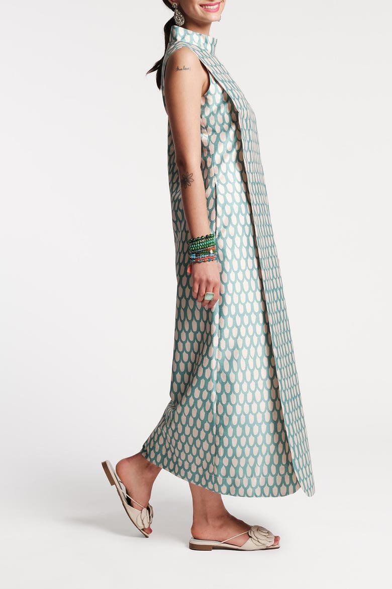 Carlyle Maxi Loop Print Dress, Alternate, color, Air Blue/Oyster