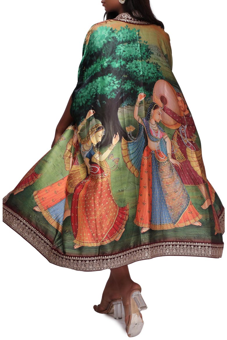 Mumtaz Satin Jacket, Alternate, color, GREEN