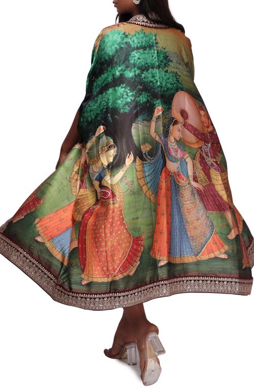 Holichic Mumtaz Satin Jacket In Green