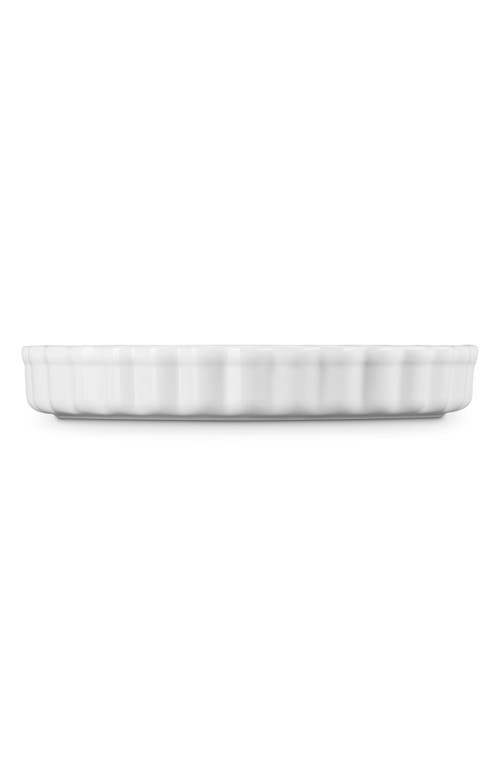 Le Creuset Stoneware Tart Dish In White