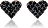 SUZY LEVIAN Pavé Cubic Zirconia Heart Stud Earrings
