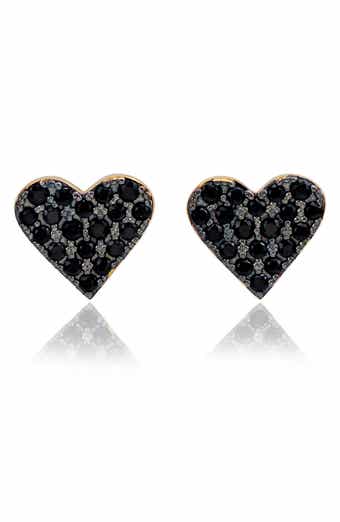 Pavé Cubic Zirconia Heart Stud Earrings