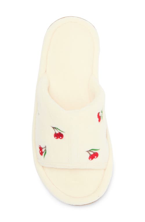 Isotoner Fruit Embroidered Slide Slipper