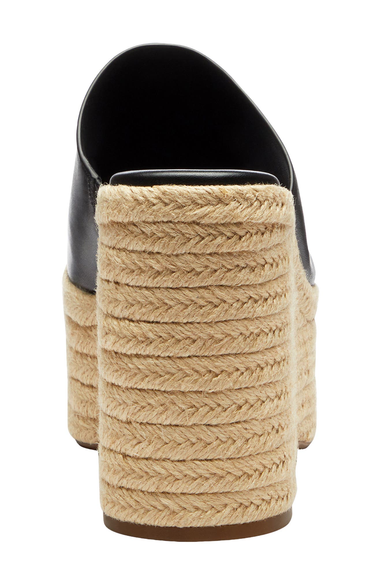 COACH Espadrille Platform Wedge Slide Sandal, Alternate, color, Black