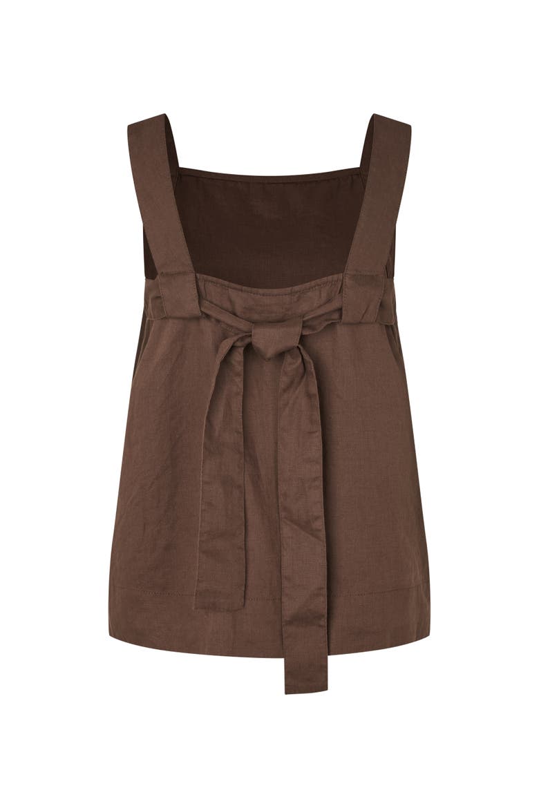 Madisa Linen Square Neck Top, Alternate, color, Sh. Chocolate