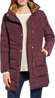 Cole Haan Quilted Down & Feather Fill Jacket with Faux Fur Trim