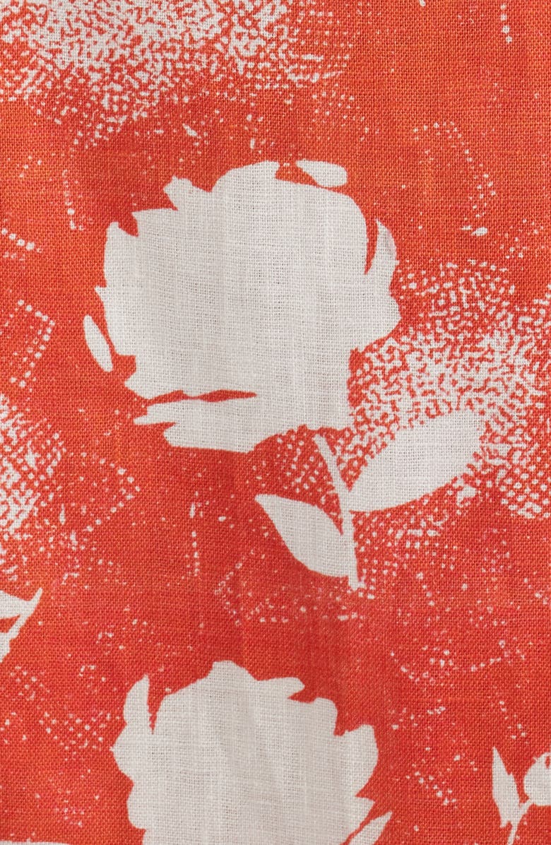 Faithfull the Brand Mina Abstract Floral Peplum Top, Alternate, color, Sunrose Rosso