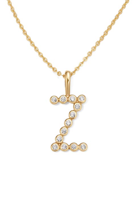 CZ Poppy Initial Necklace
