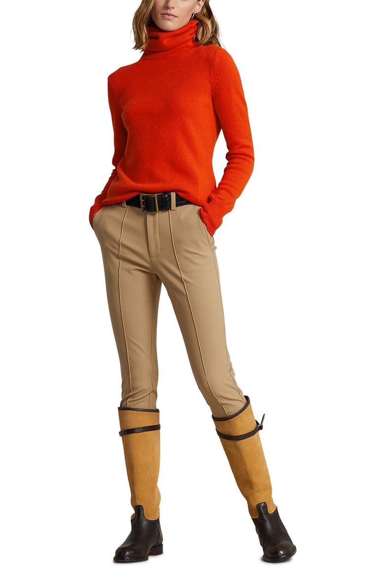 Turtleneck Cashmere Sweater, Alternate, color, ORANGE