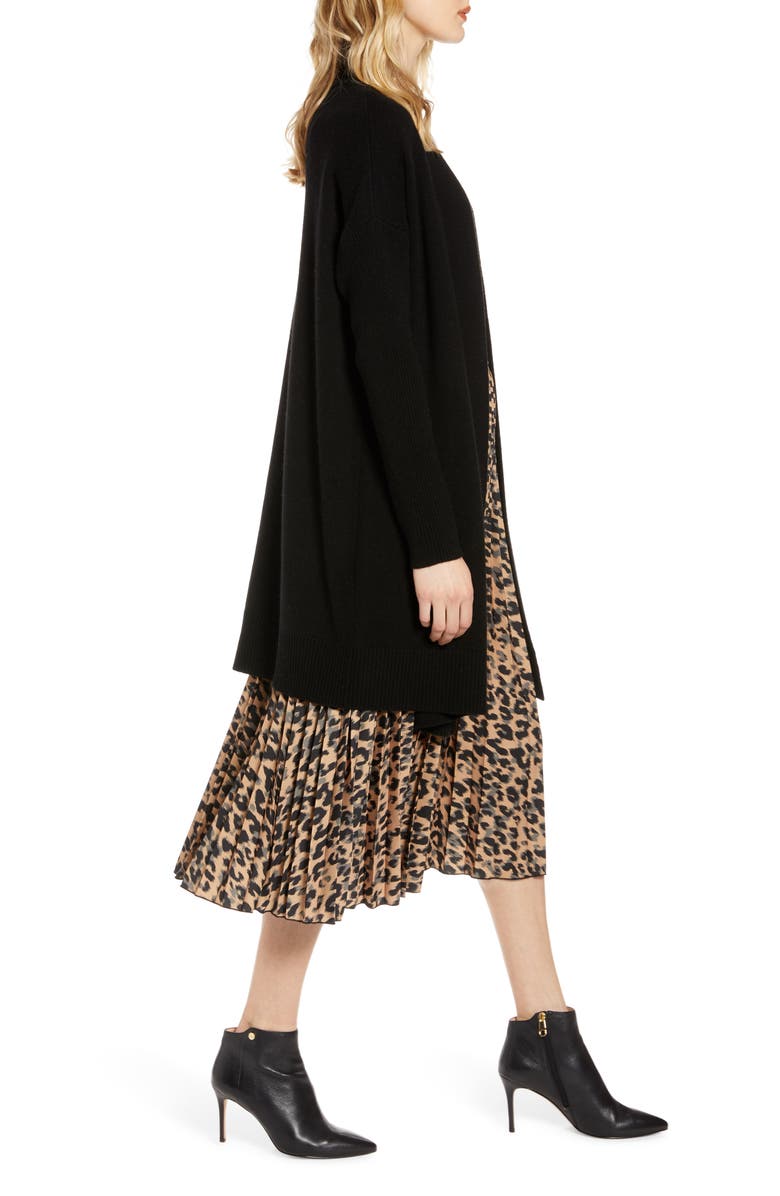 Halogen<sup>®</sup> Wool & Cashmere Drape Front Long Cardigan, Alternate, color,