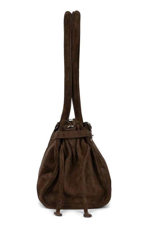 Jeffrey Campbell Pesky Leather Shoulder Bag In Brown Suede