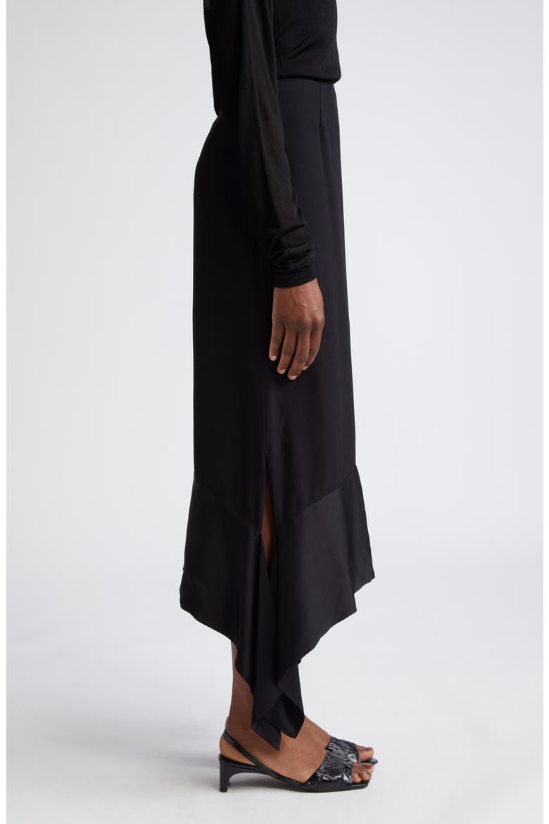 Satin Sash Crepe Skirt, Alternate, color, BLACK