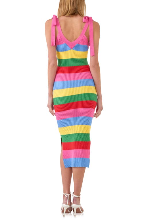English Factory Multi Color Knit Body-con Dress In Multi