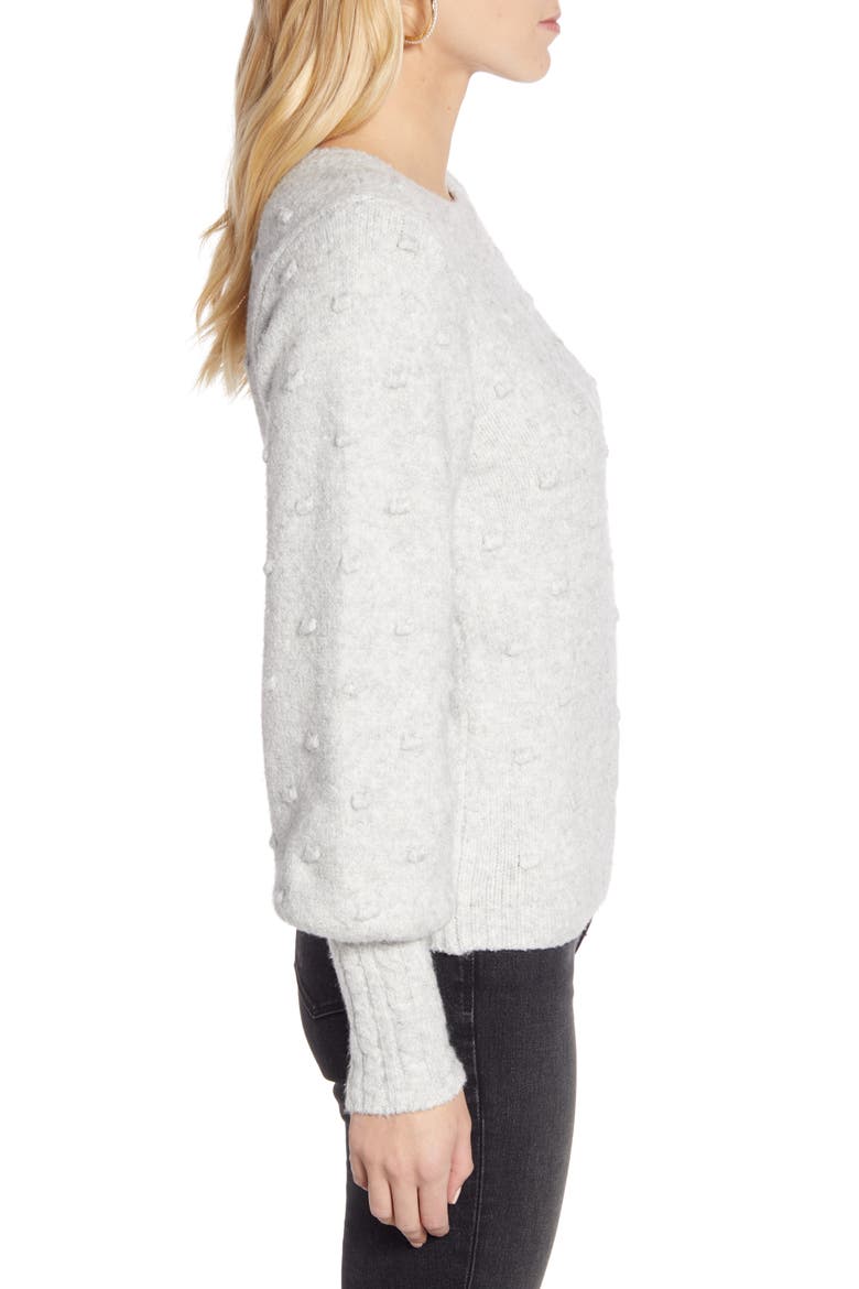 Rachell Parcell Bobble Stitch Sweater, Alternate, color, GREY LIGHT HEATHER