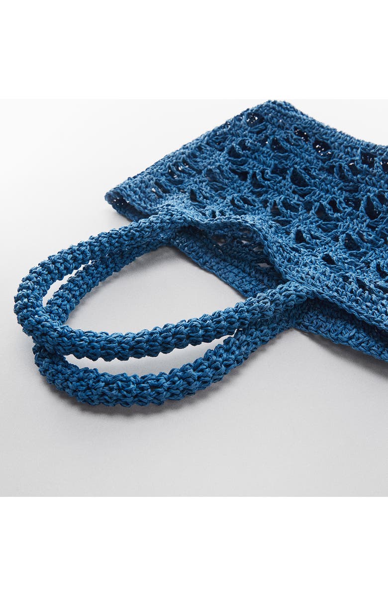MANGO Crocheted Raffia Top Handle Bag, Alternate, color,