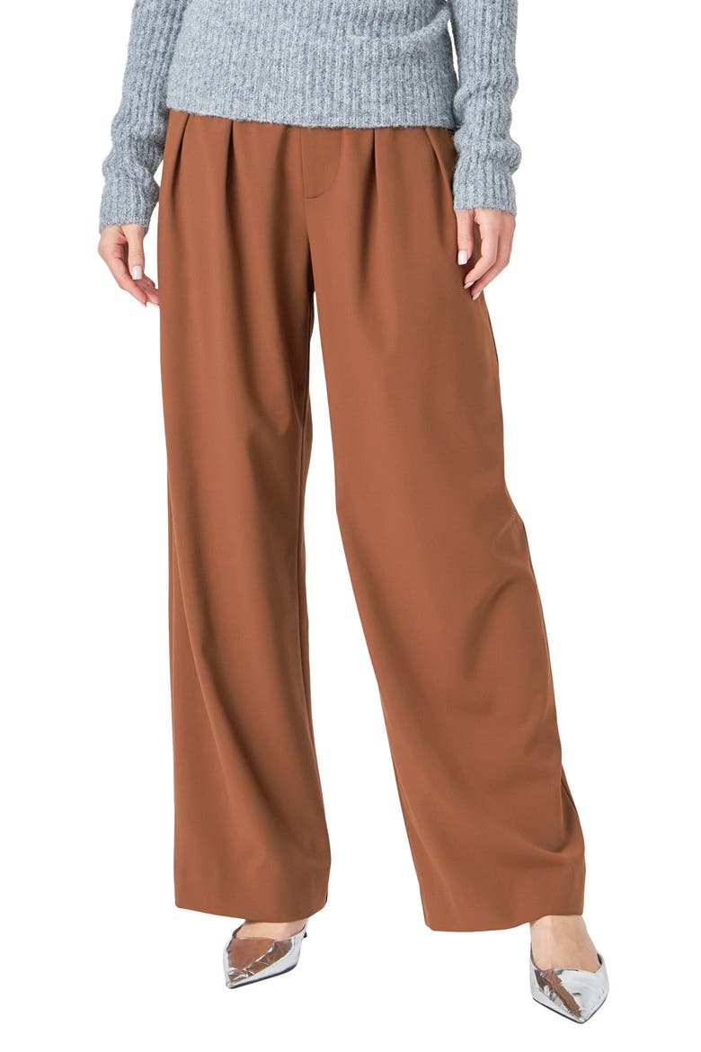 High Waist Wide Leg Pants, Main, color, BROWN