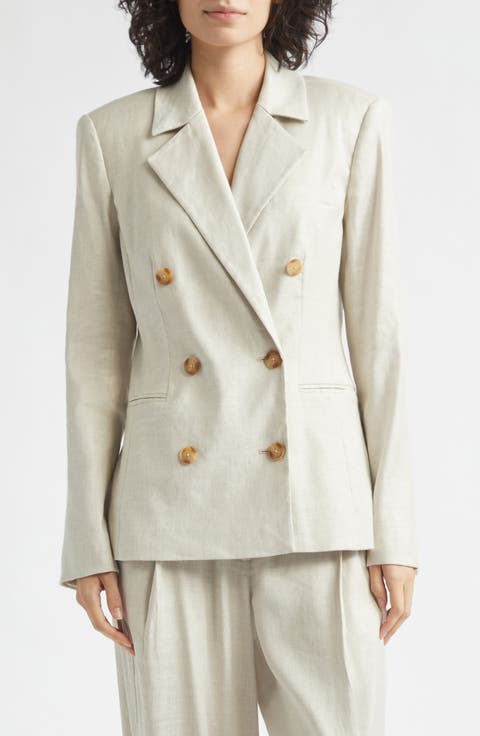 Jazmin Linen Blend Double Breasted Blazer