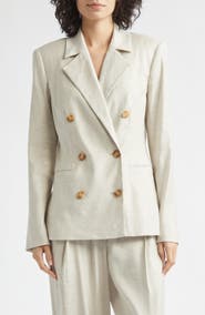 Toccin Jazmin Linen Blend Double Breasted Blazer