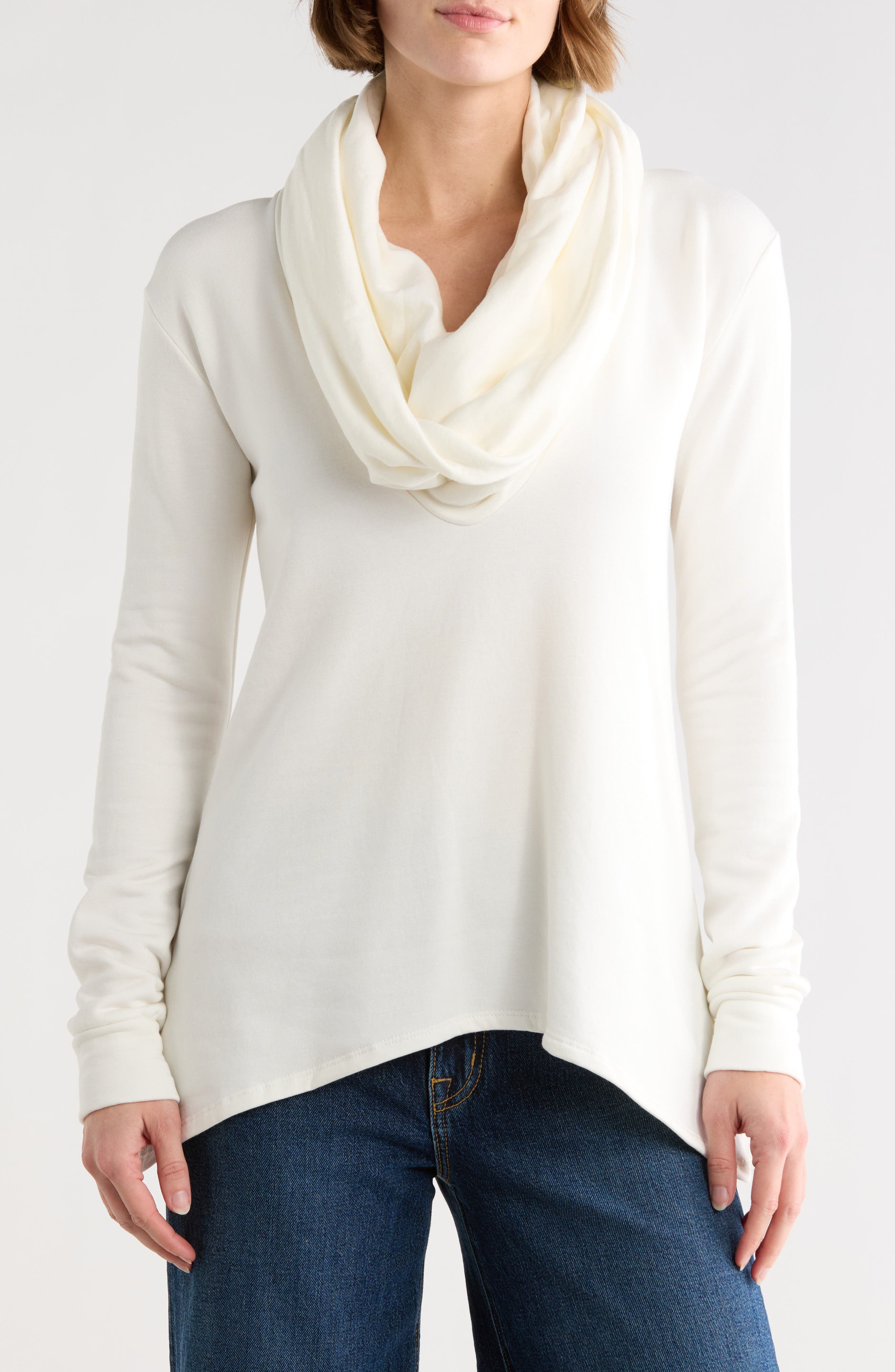 Off the Shoulder Asymmetric Sweater - image 3