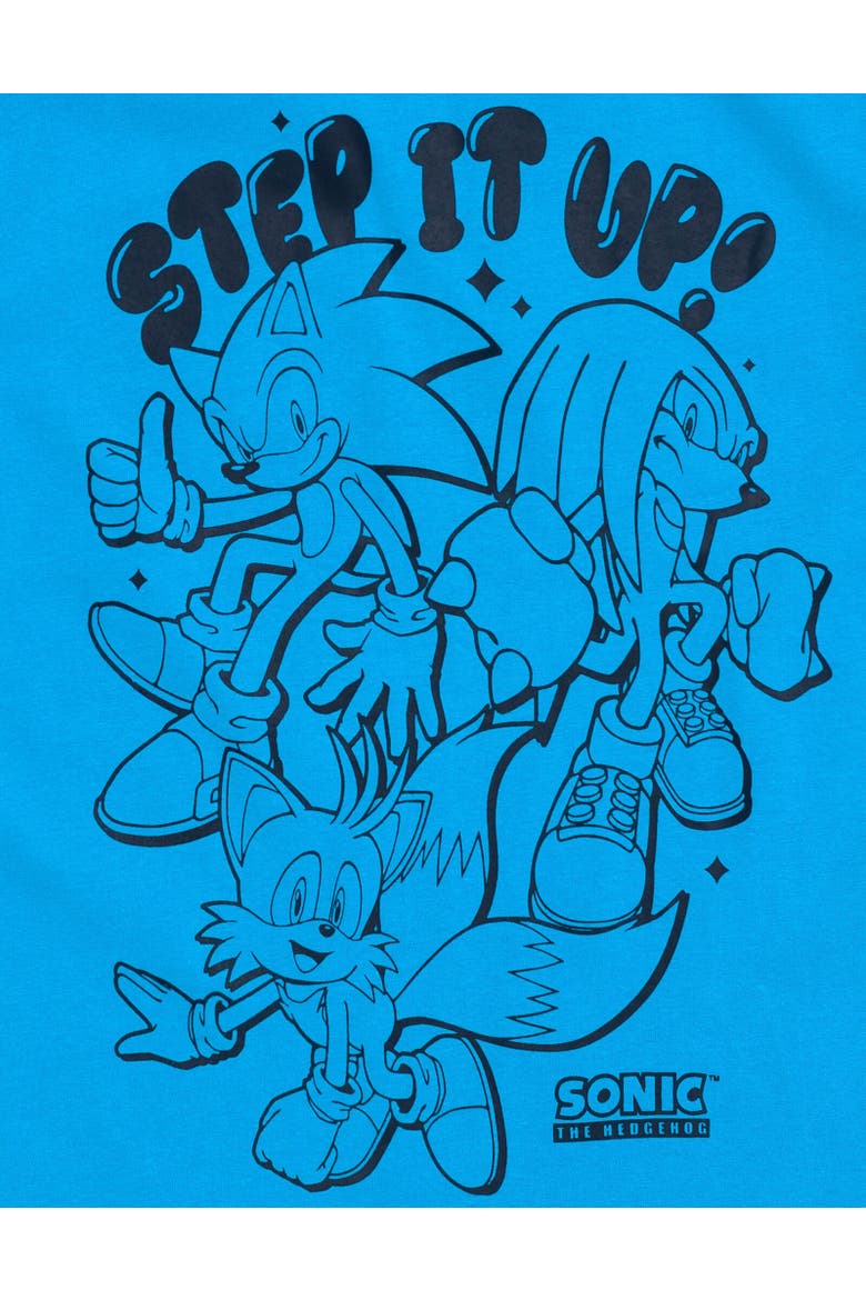 Sonic the Hedgehog Boys' Athletic 2-Piece Tee and Shorts Set, Alternate, color, Knuckles Tails Blue