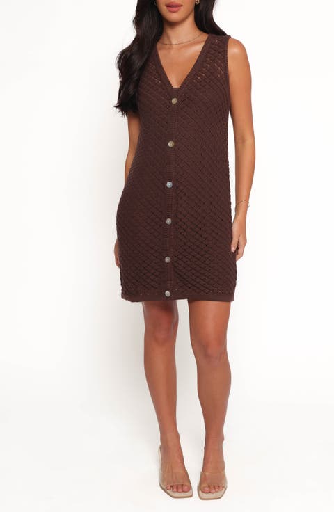 Luan Pointelle Stitch Cotton Minidress