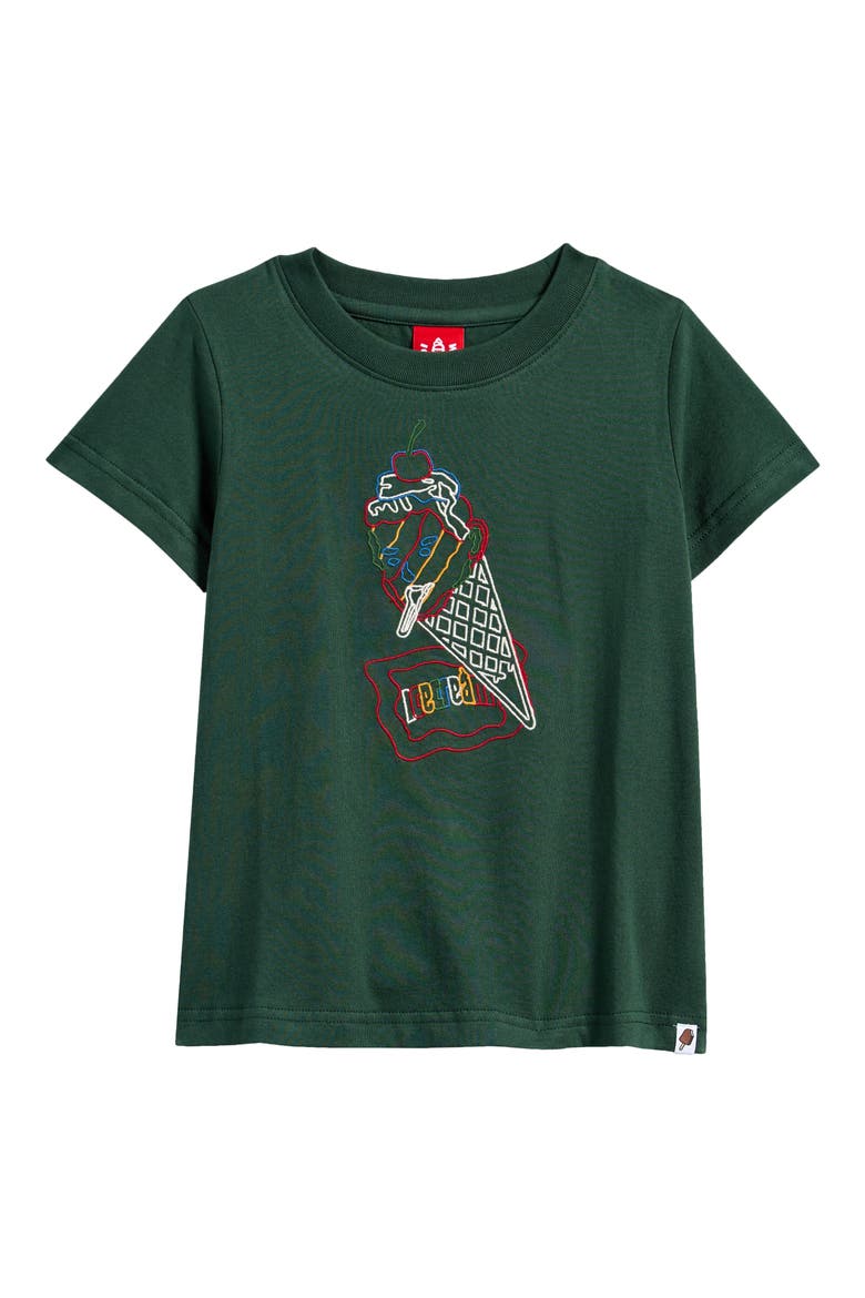 Kids' Coneman Embroidered Cotton Graphic T-Shirt, Main, color, JUNGLE GREEN