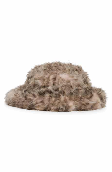 Leopard Faux Fur Bucket Hat