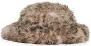 Kurt Geiger London Leopard Faux Fur Bucket Hat