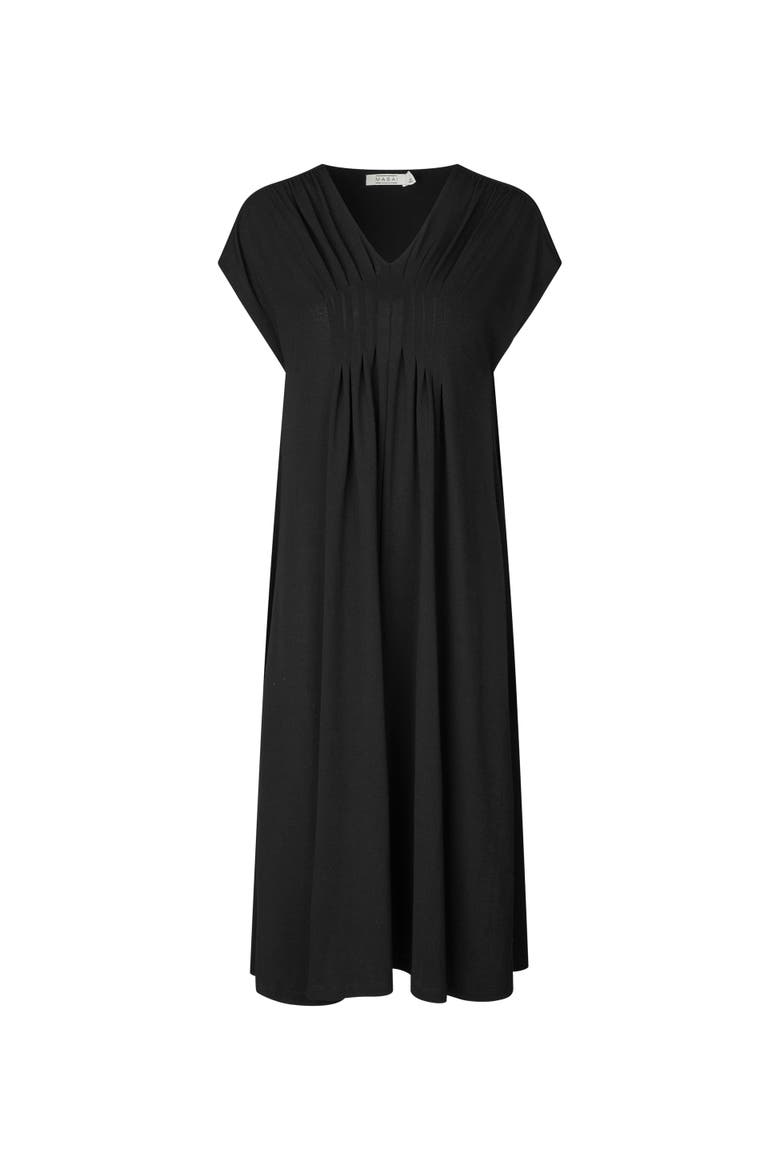 V-Neck Midi Dress, Alternate, color, Black