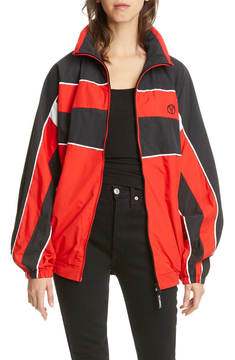 VETEMENTS Oversize Colorblock Track Jacket, Main, color,