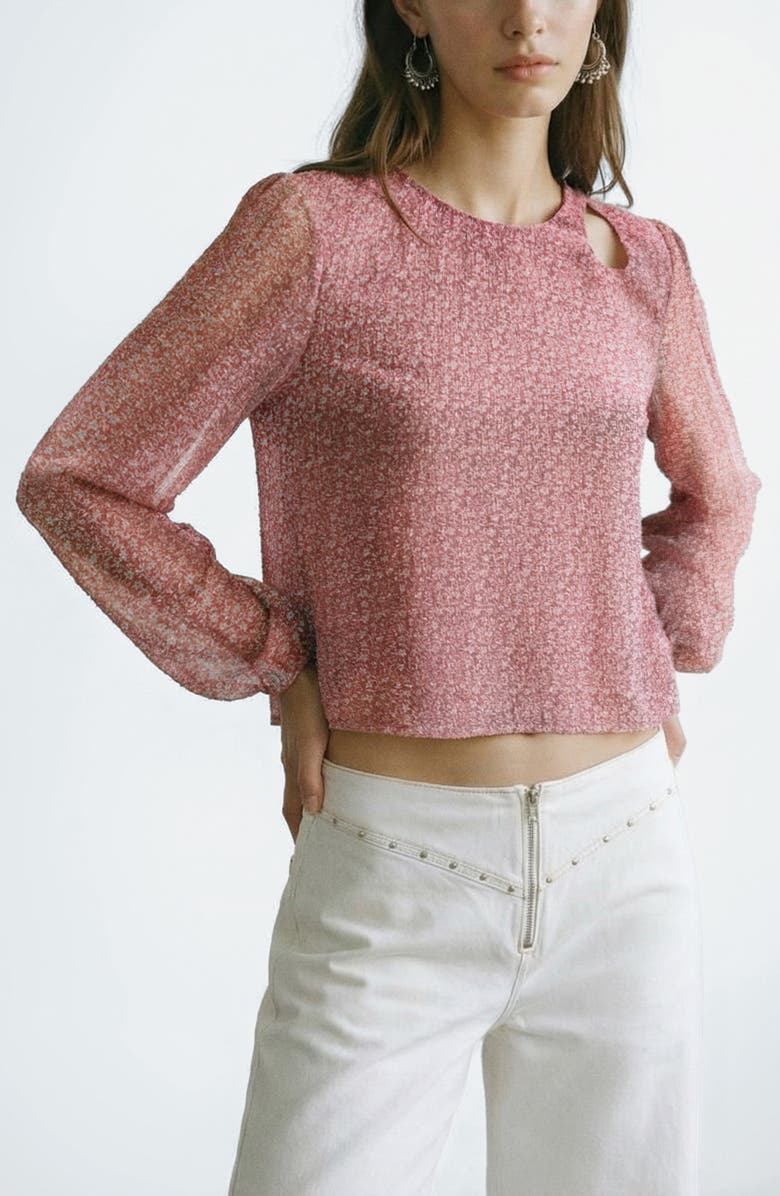 MANGO TEEN Print Cutout Top, Main, color, 