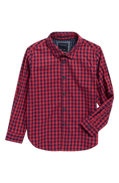 Kids' Gingham Print Button Up Shirt (Little Kid)