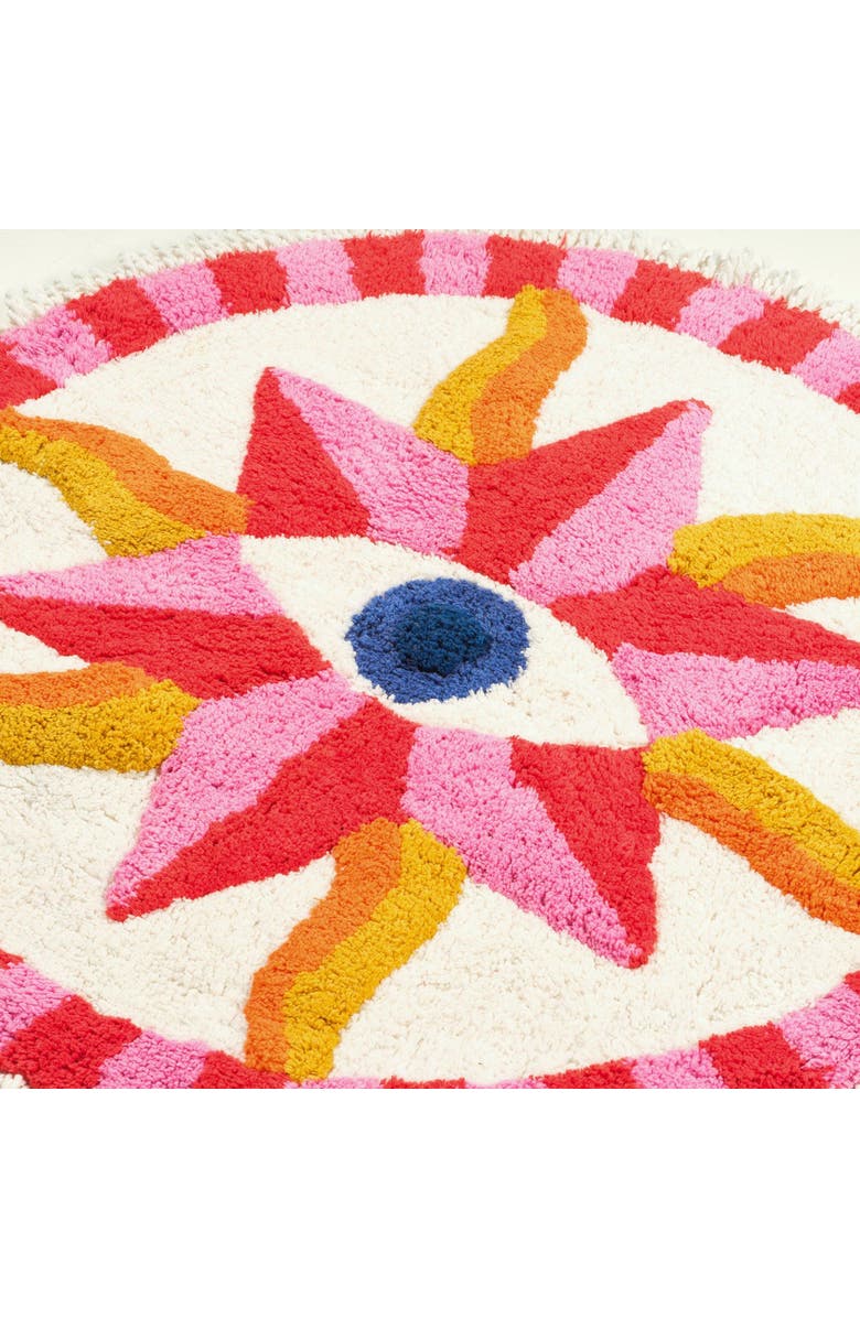 Zsa Zsa Zsu Punjab 100% Cotton Bath Mat 28 In Eye, Alternate, color, Pink