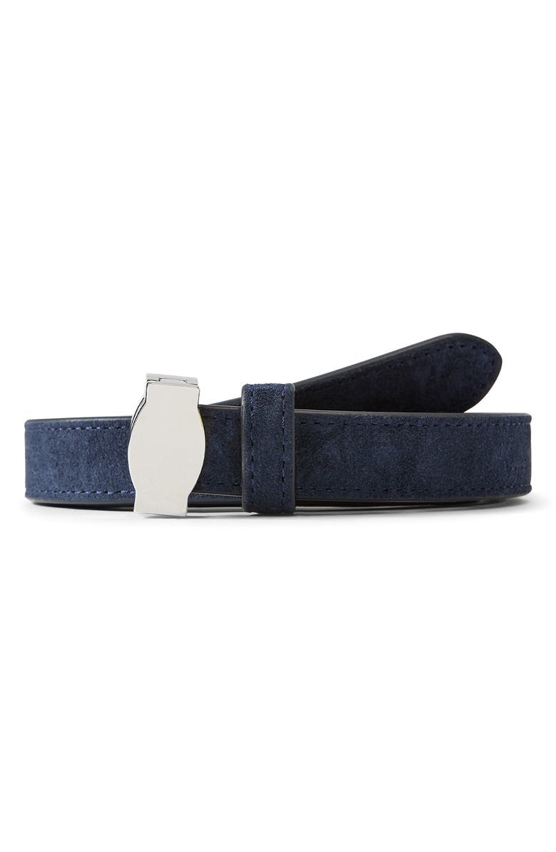 Veronica Beard Dash Suede Belt, Alternate, color, Navy