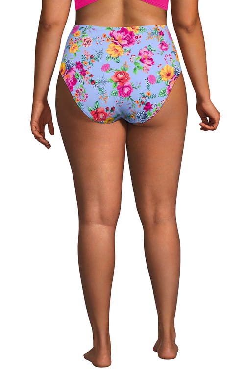 LANDS' END LANDS' END RIBBED SMOOTHING HIGH WAISTED BIKINI BOTTOMS