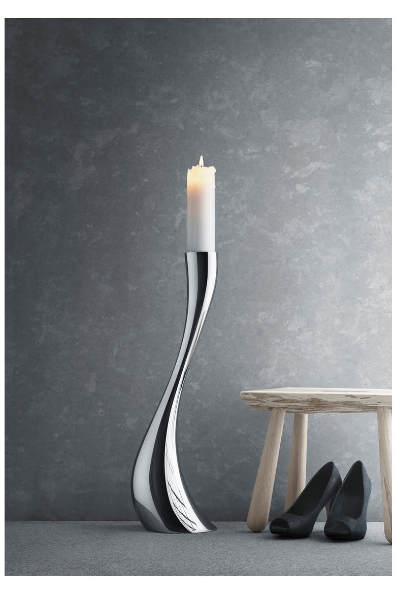 Large Cobra Floor Candleholder, Alternate, color, SILVER