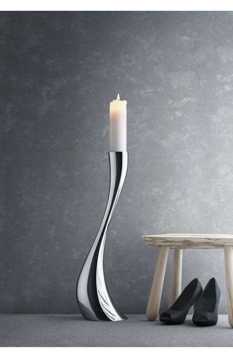 Georg Jensen Large Cobra Floor Candleholder, Alternate, color, Silver